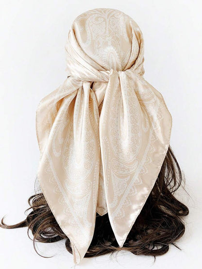 SATIN TEXTURE PAISLEY PRINT SCARF