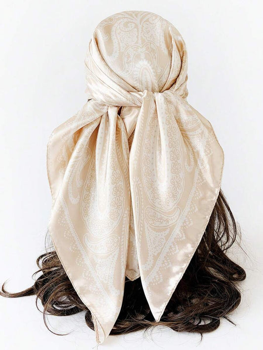 SATIN TEXTURE PAISLEY PRINT SCARF