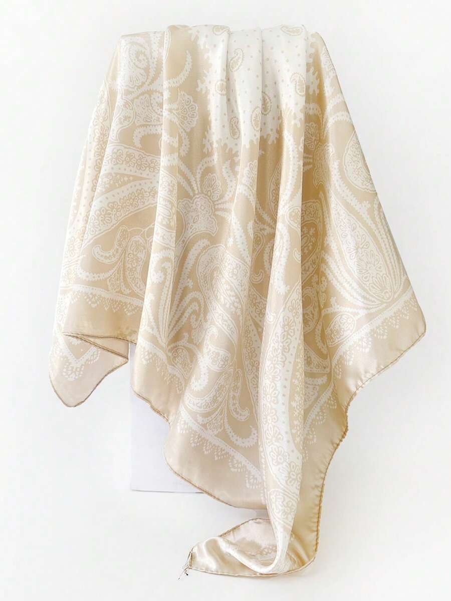 SATIN TEXTURE PAISLEY PRINT SCARF