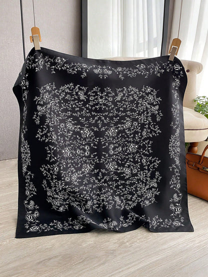 ELEGANT FLORAL SILK SCARF