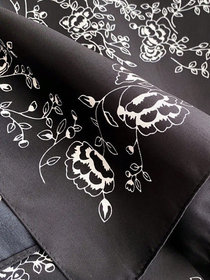 ELEGANT FLORAL SILK SCARF