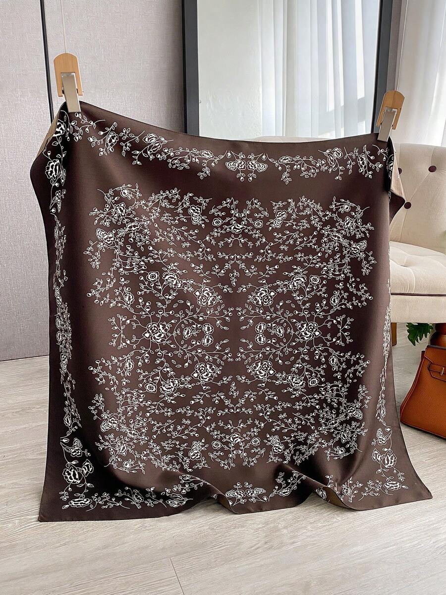 ELEGANT FLORAL SILK SCARF