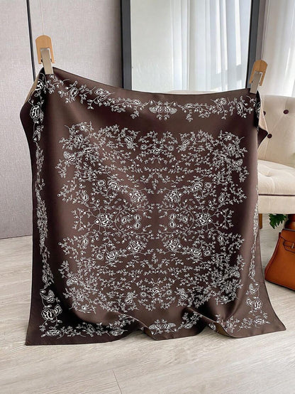 ELEGANT FLORAL SILK SCARF
