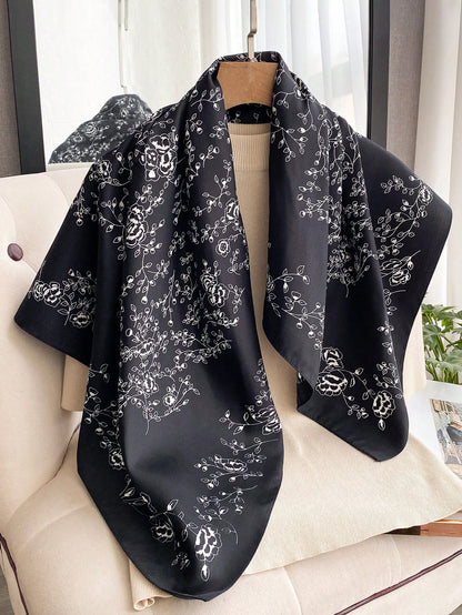 ELEGANT FLORAL SILK SCARF