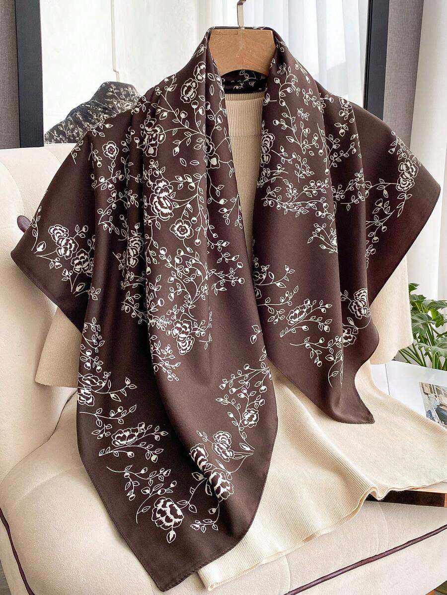 ELEGANT FLORAL SILK SCARF