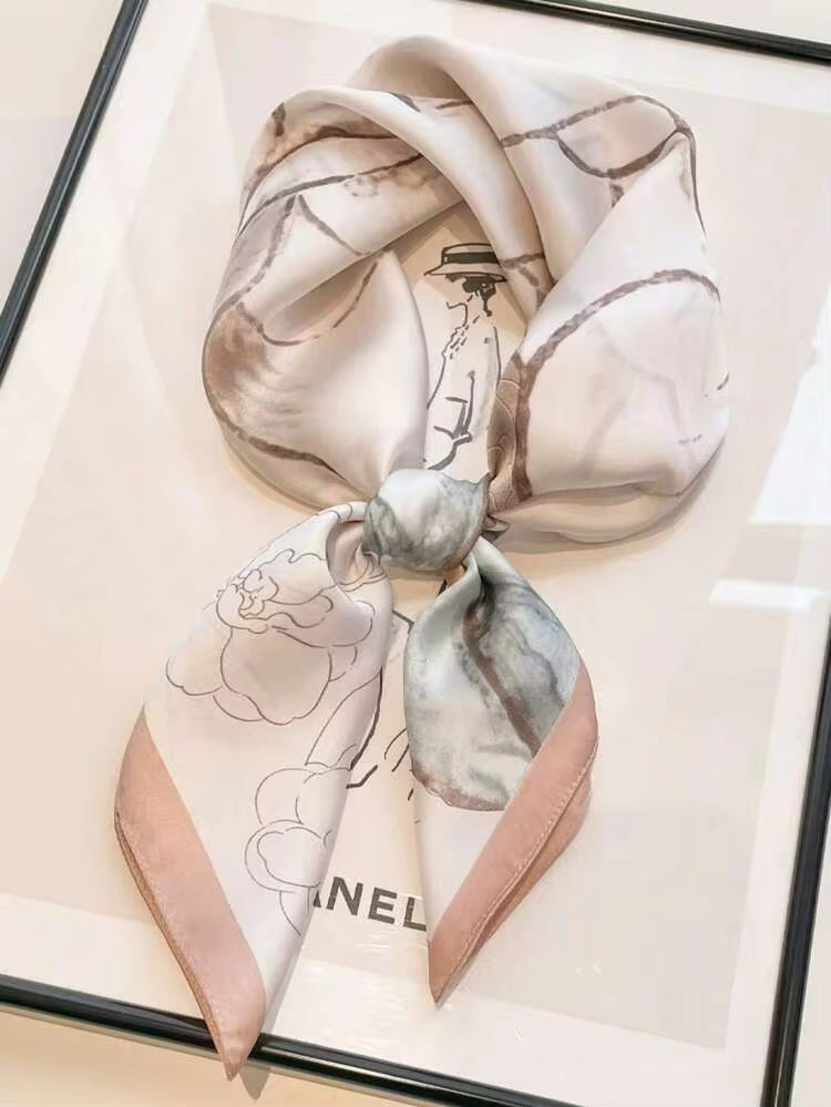 PINK DITSY FLORAL PREMIUM SILK SCARF