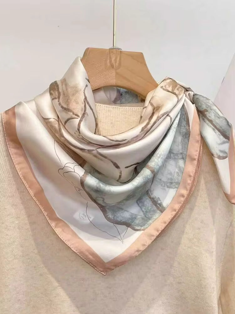 PINK DITSY FLORAL PREMIUM SILK SCARF