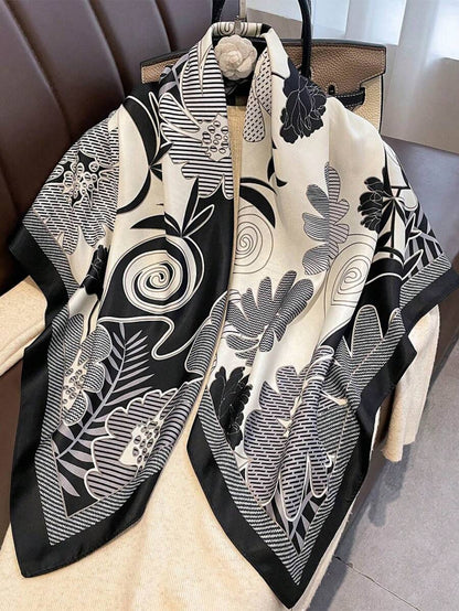 ELEGANT TWILL FOREST FLOWER SCARF