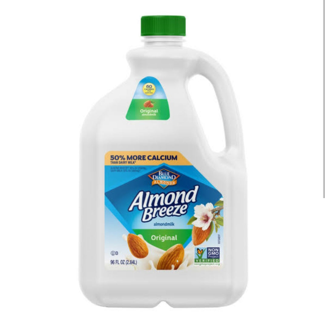 Blue Diamond Almond Breeze Unsweetened Original Almond Milk, 96 fl. oz.