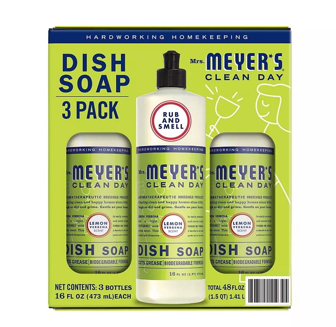 Mrs. Meyer's Clean Day Liquid Dish Soap - Lemon Verbena Scent, 3 pk./16 oz.