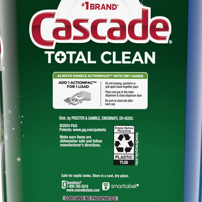 Cascade Total Clean ActionPacs, Dishwasher Detergent, Fresh Scent (90 ct.)