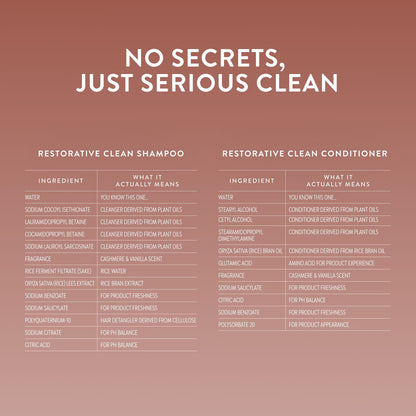 Native Sulfate Free, Silicone Free, Paraben-Free, Dye Free,Restorative Clean Shampoo + Conditioner, 34 fl. oz., 2pk.