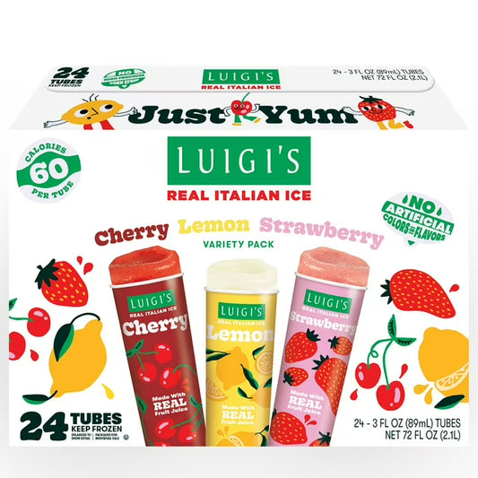 Luigi's Squeeze Up Italian Ice Variety Pack, 3 fl. oz., 24 ct.