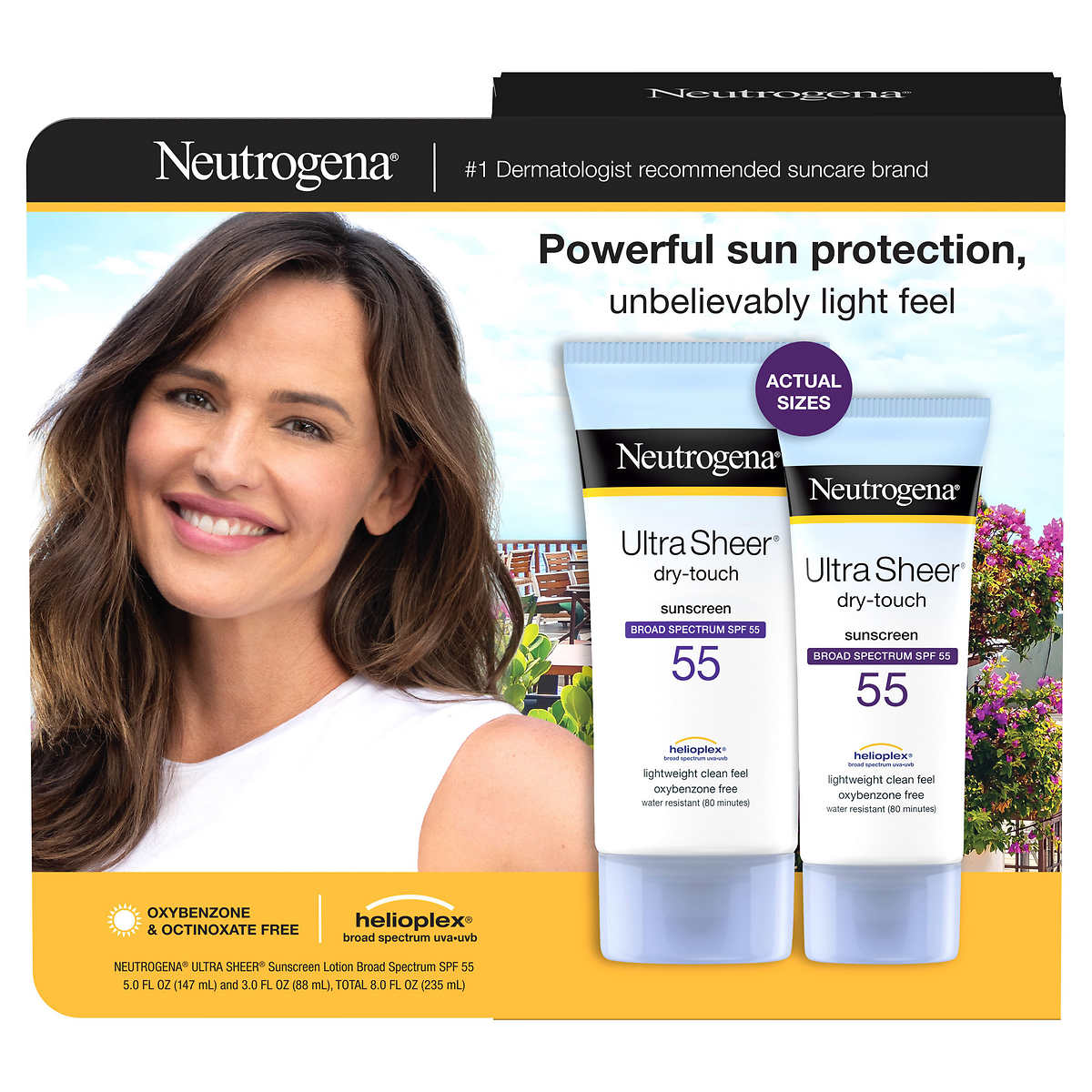 Neutrogena Ultra Sheer Dry-Touch Sunscreen Broad Spectrum SPF 55, 5 fl oz + 3 fl oz