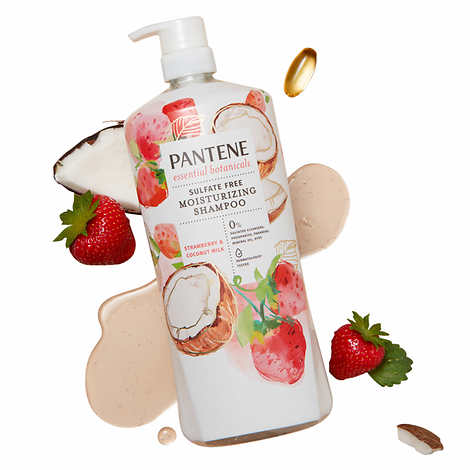 Pantene Essential Botanicals Strawberry and Coconut Shampoo, 38.2 fl oz