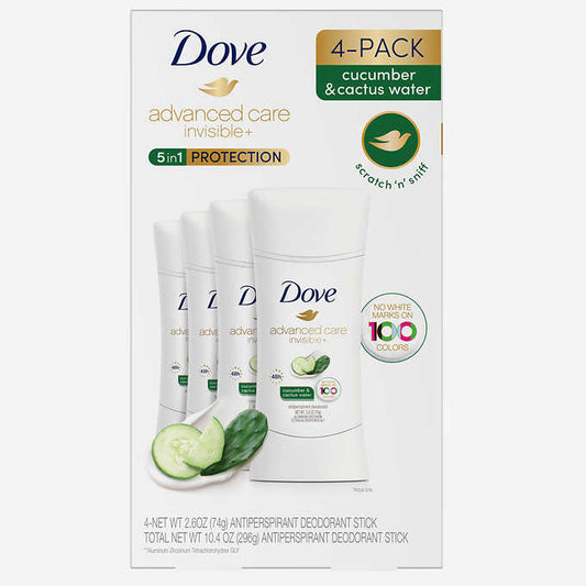 Dove advanced care invisible+ Antiperspirant Deodorant, 2.6 oz, 4-pack