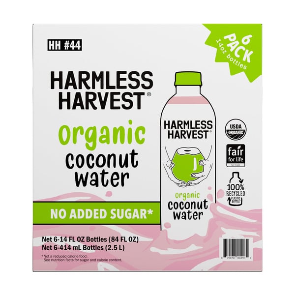 Harmless Harvest Organic Coconut Water, 14 fl oz, 6 ct