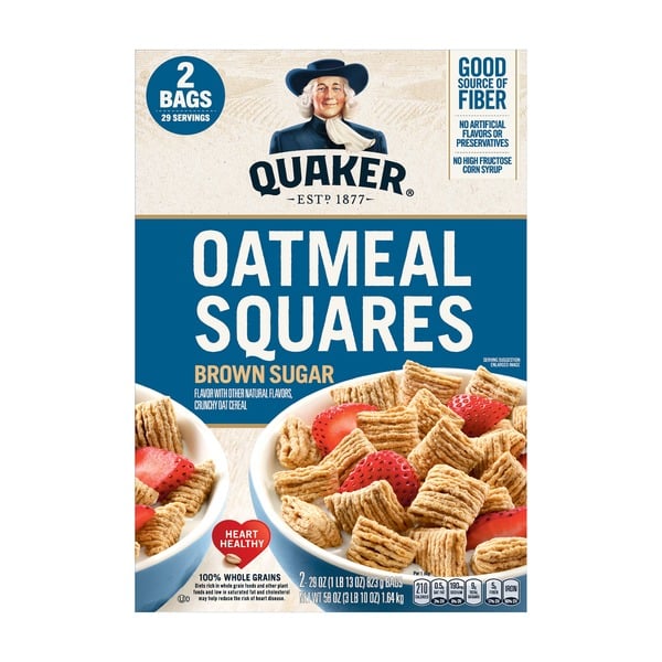 Quaker Oatmeal Squares, 58 oz
