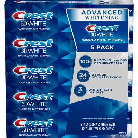 Crest Pro-Health Toothpaste, Advanced White for Teeth Whitening (5.8 oz., 5 pk.)