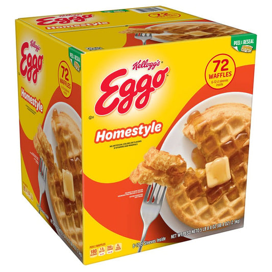 Kellogg's Eggo Waffles, Homestyle, 72 ct