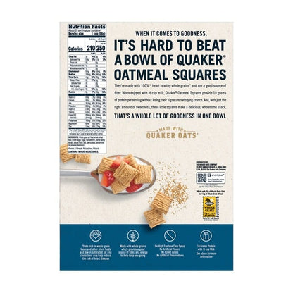Quaker Oatmeal Squares, 58 oz