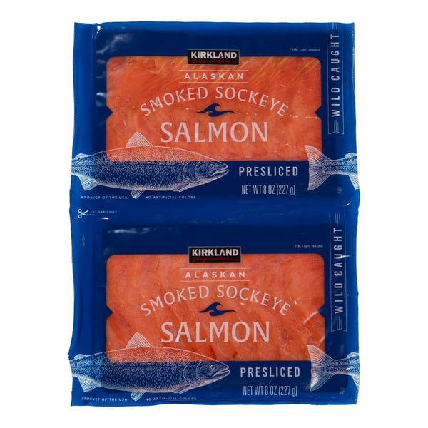 Kirkland Signature Wild Smoked Sockeye Salmon, 8 oz, 2-count