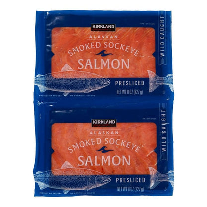 Kirkland Signature Wild Smoked Sockeye Salmon, 8 oz, 2-count