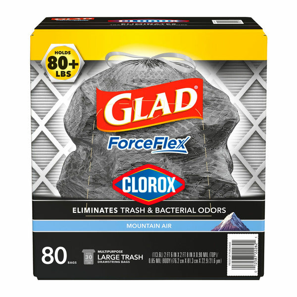 Glad Large Drawstring Trash Bags, 80 ct./30 gal.