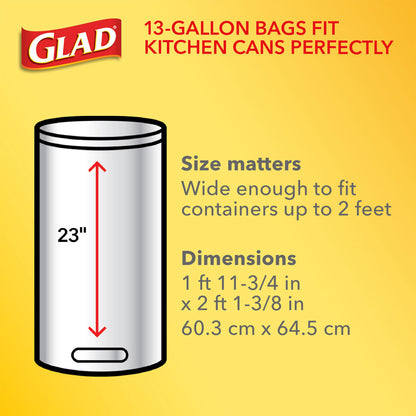 Glad ForceFlex Plus Tall Kitchen Trash Bags With Clorox, Lemon Fresh Bleach Scent (13 gal., 120 ct.)