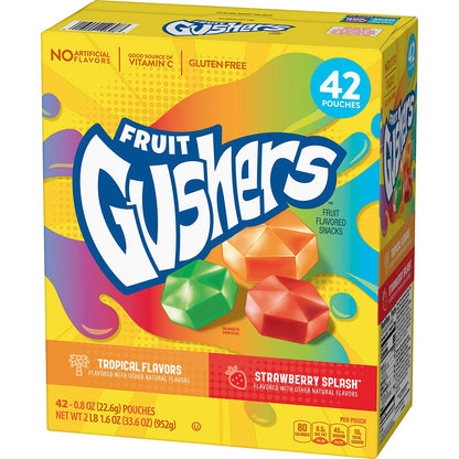 Fruit Gushers Variety Pack, Strawberry Splash and Tropical (42 ct.)
