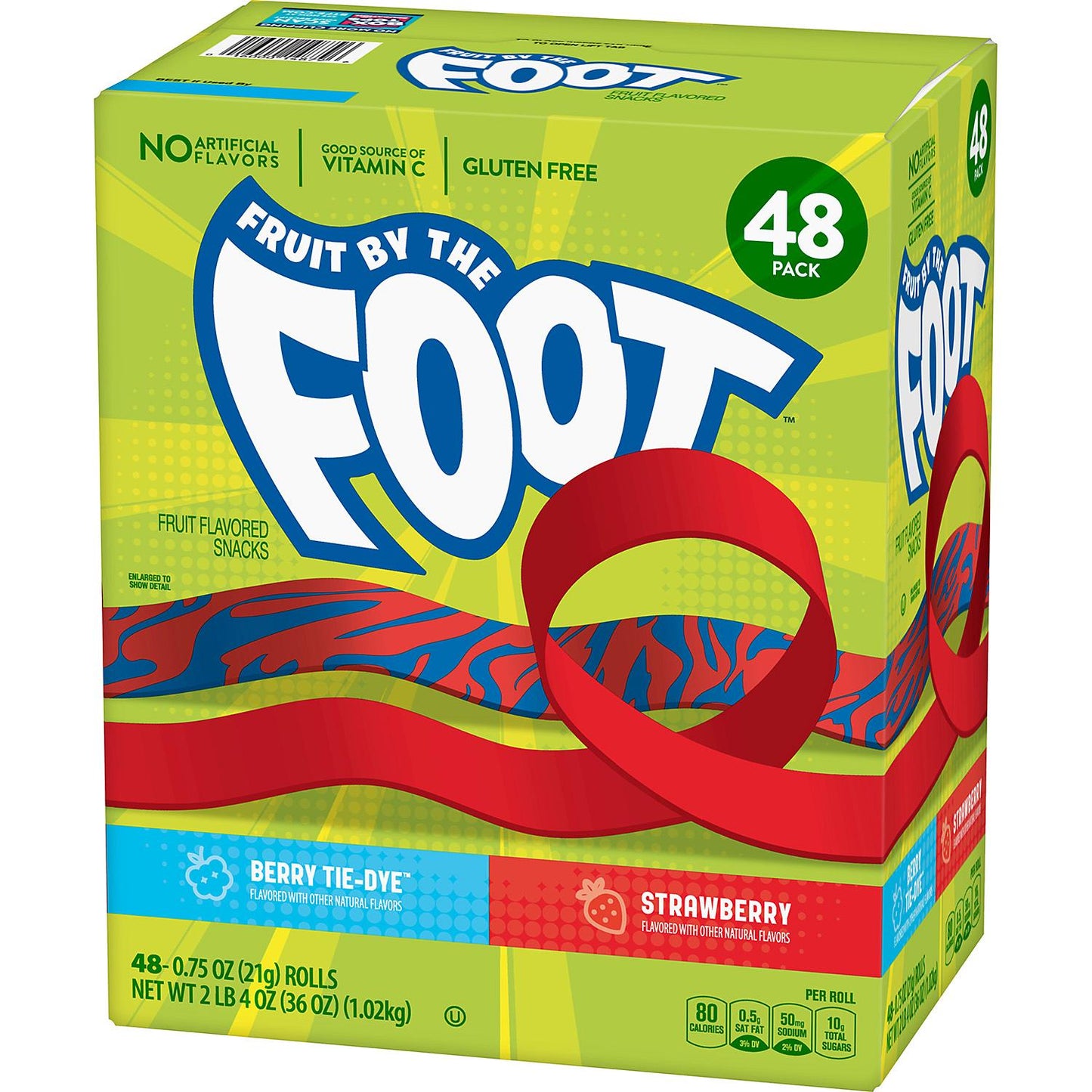 Fruit by the Foot Snacks, Berry Tie-Dye and Strawberry Variety Pack (48 ct.)