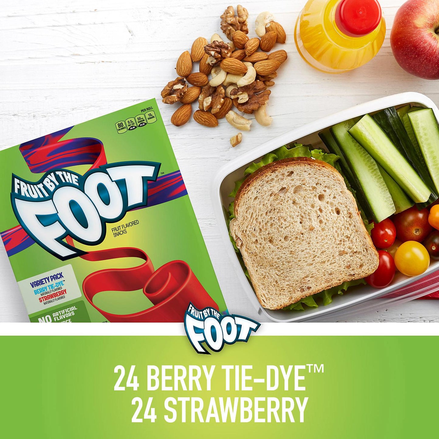 Fruit by the Foot Snacks, Berry Tie-Dye and Strawberry Variety Pack (48 ct.)