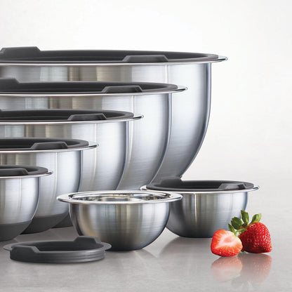 Tramontina 14-Piece Covered Stainless-Steel Mixing Bowl Set