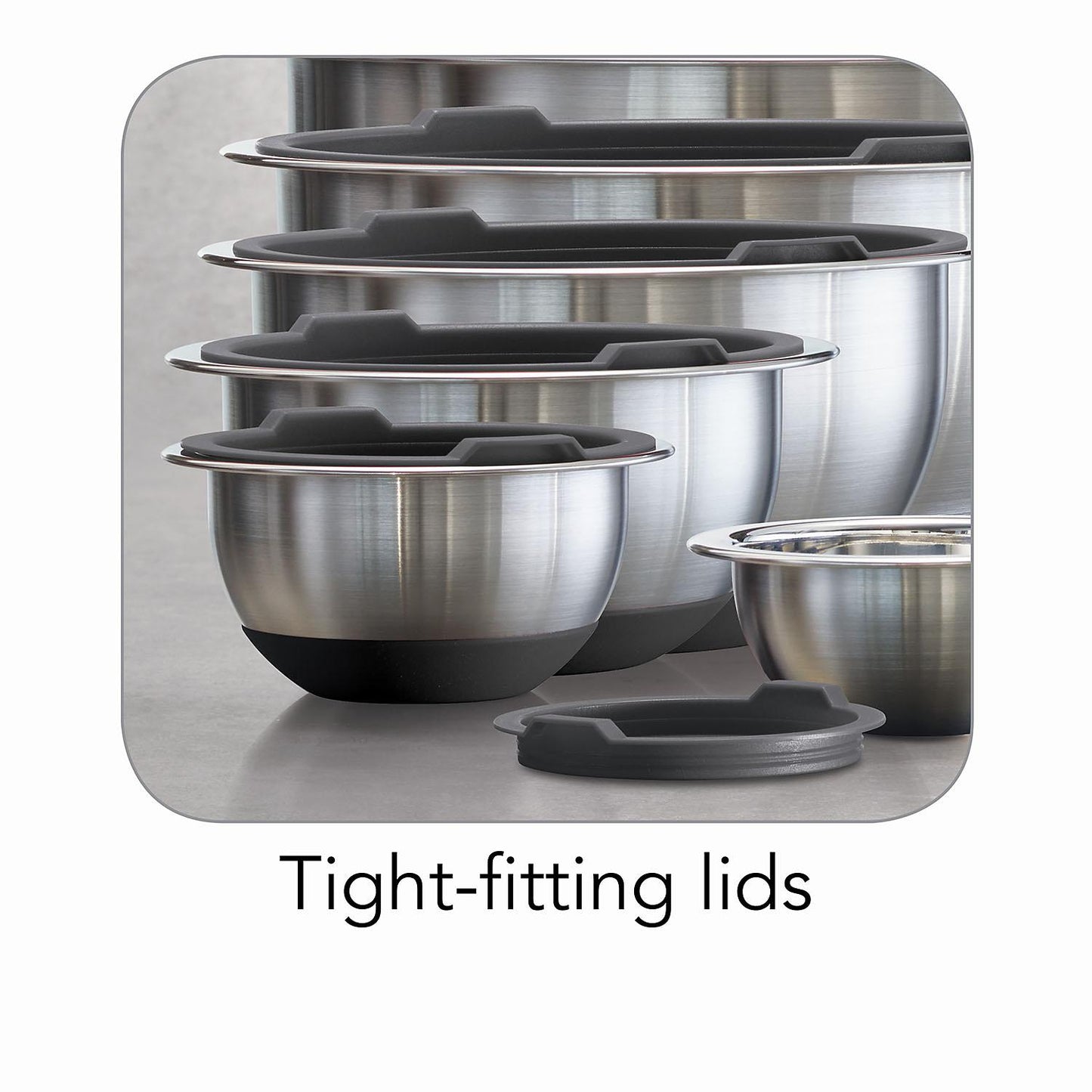 Tramontina 14-Piece Covered Stainless-Steel Mixing Bowl Set