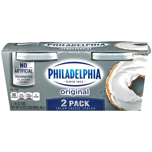 Kraft Philadelphia Regular Cream Cheese Spread - 16 oz. - 2 ct.