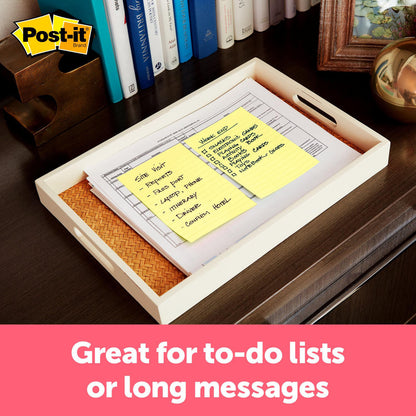 Post-it Super Sticky Notes, 4" x 6", 8 pads, 800 Total Sheets