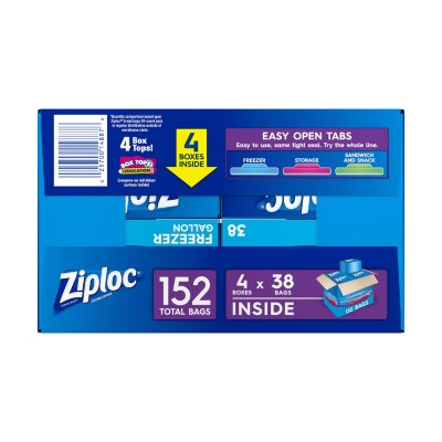 Ziploc Easy Open Tabs Freezer Gallon Bags (152 ct)