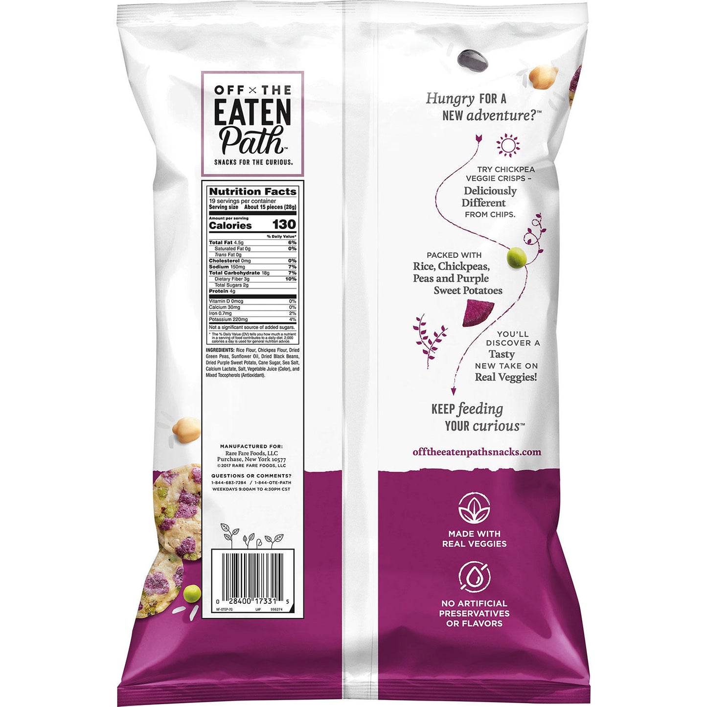 Off The Eaten Path Chickpea Veggie Crisps (19 oz.)