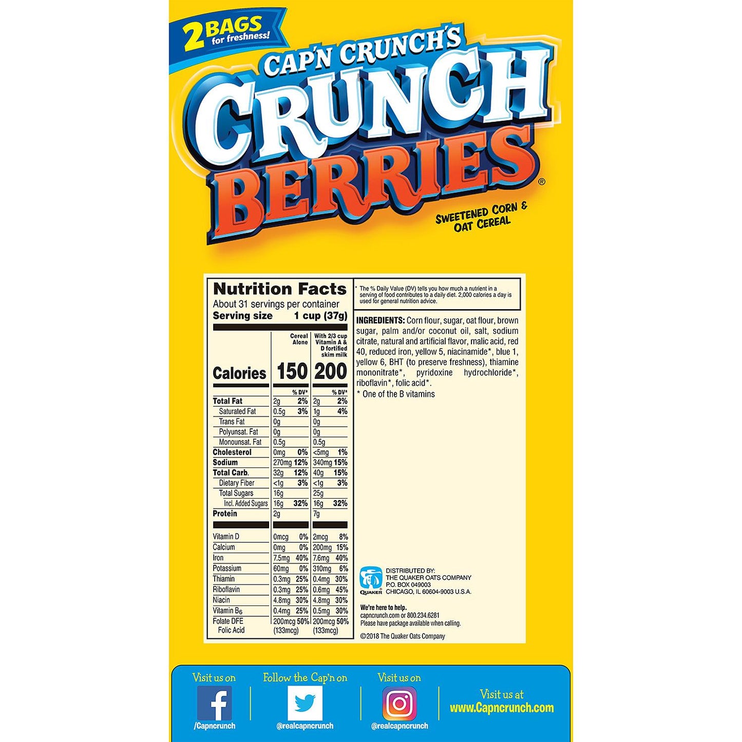 Cap'n Crunch's Crunch Berries Cereal (2 pk.)