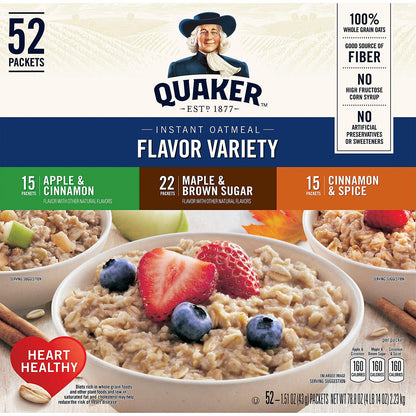 Quaker Instant Oatmeal Variety Pack (52 ct.)