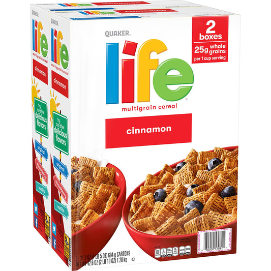 Quaker Life Multi-Grain Cereal, Cinnamon (42.6 oz., 2 pk.)