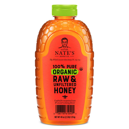 Nature Nate's 100% Organic Pure Raw and Unfiltered Honey (40 oz.)