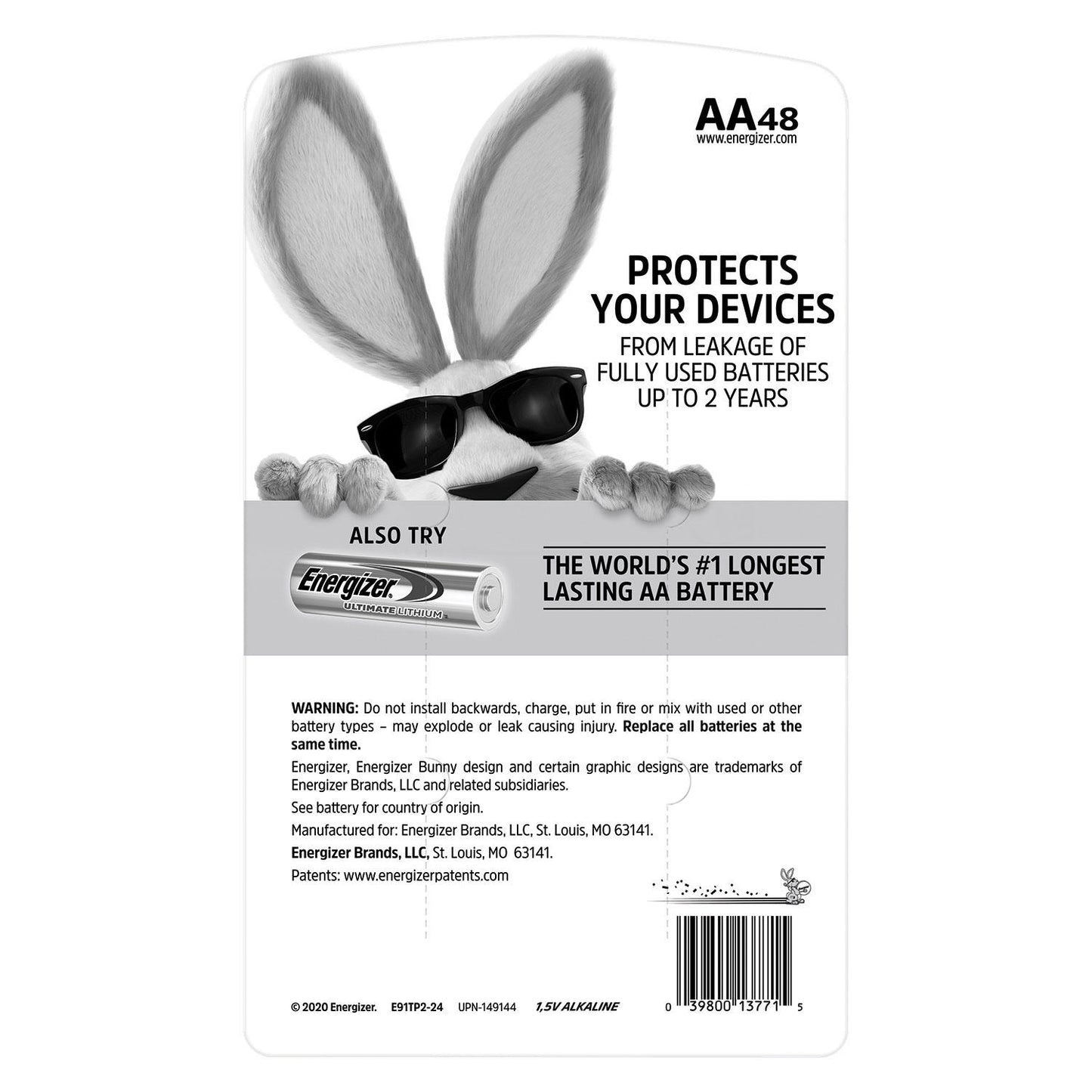 Energizer MAX Alkaline AA Batteries, 48-Pack