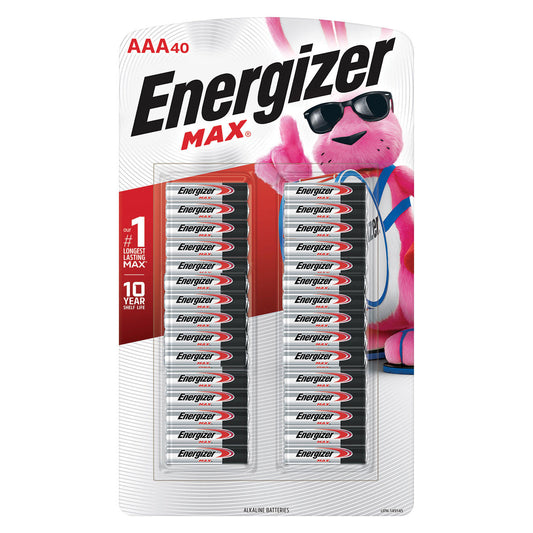 Energizer MAX Alkaline AAA Batteries, 40-Pack