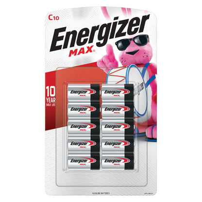 Energizer MAX Alkaline C Batteries, 10-Pack