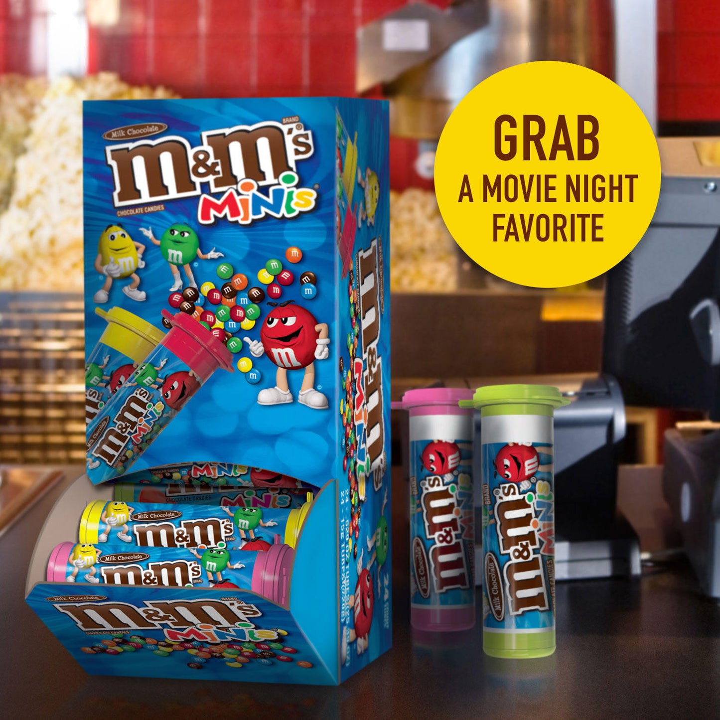 M&M'S MINIS Full Size Milk Chocolate Candy Resealable Tubes (1.08 oz., 24 ct.)