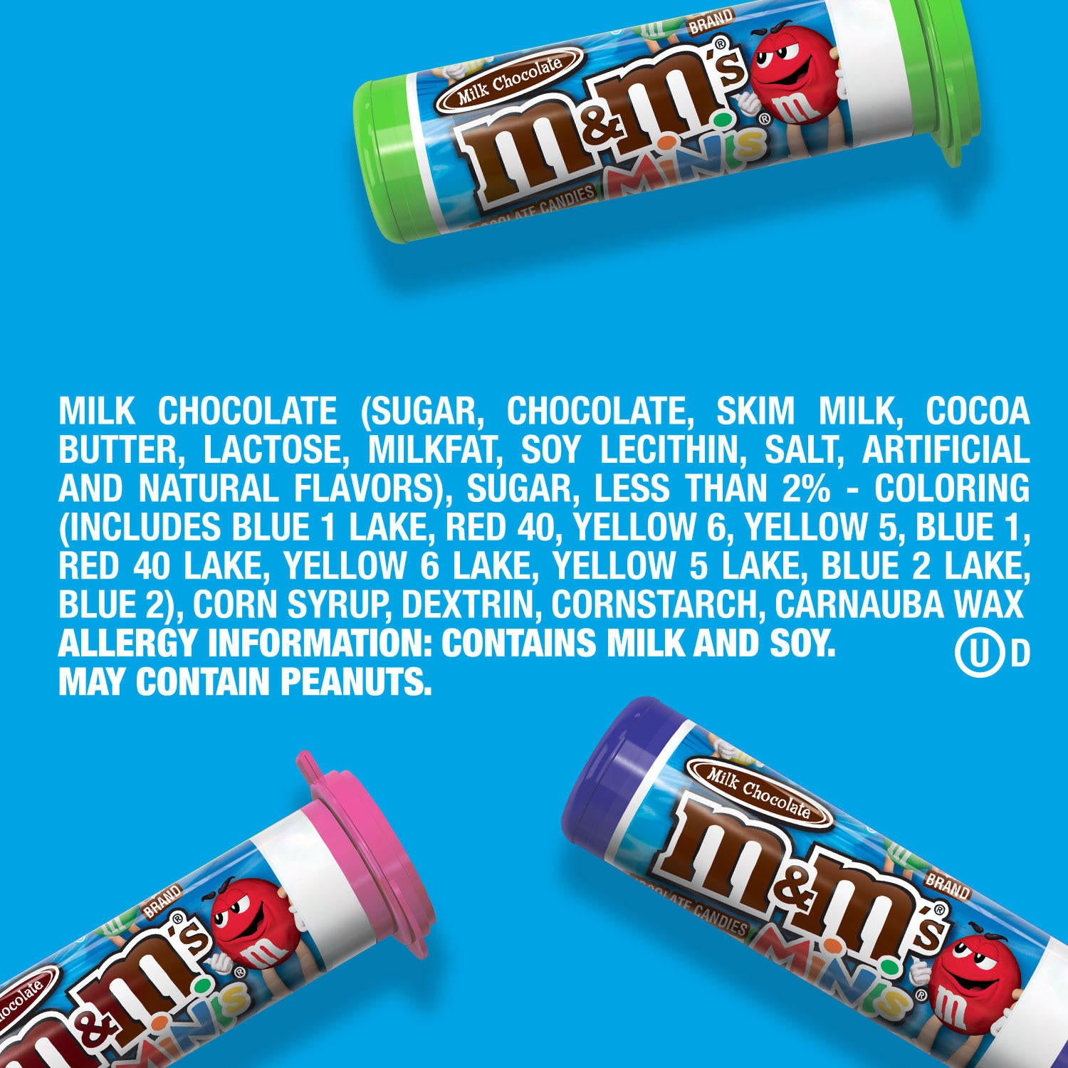 M and Ms Mini Milk Chocolate Candy, 1.08 Ounce -- 288 per case.