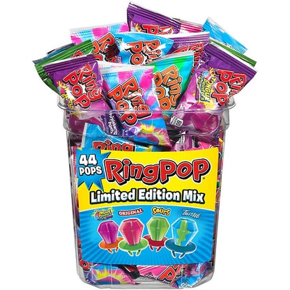 Ring Pop Assorted Flavors Lollipops Candy Tub Bulk Variety Pack (0.5 oz., 44 ct.)