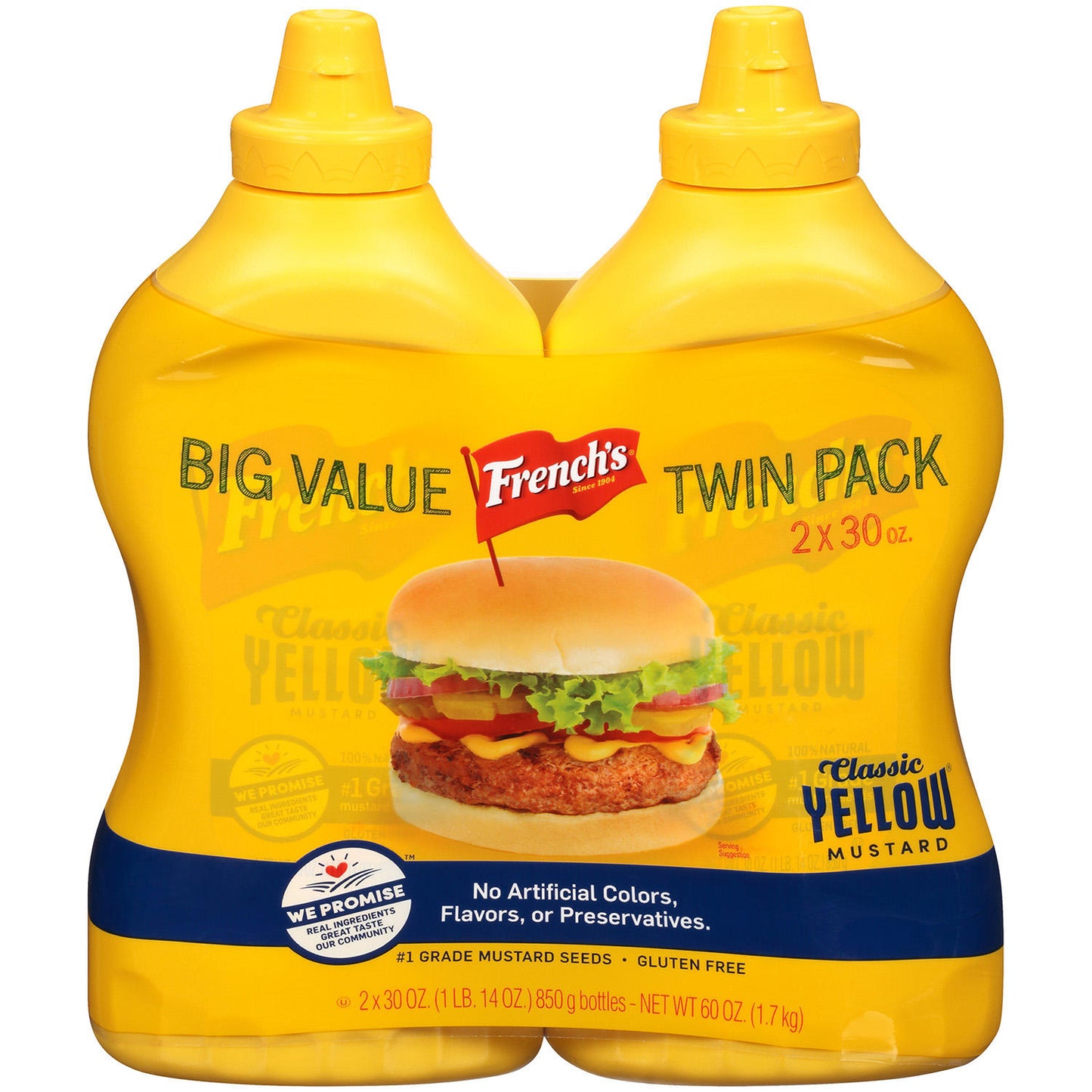 French's 100% Natural Classic Yellow Mustard (30 oz., 2 pk.)