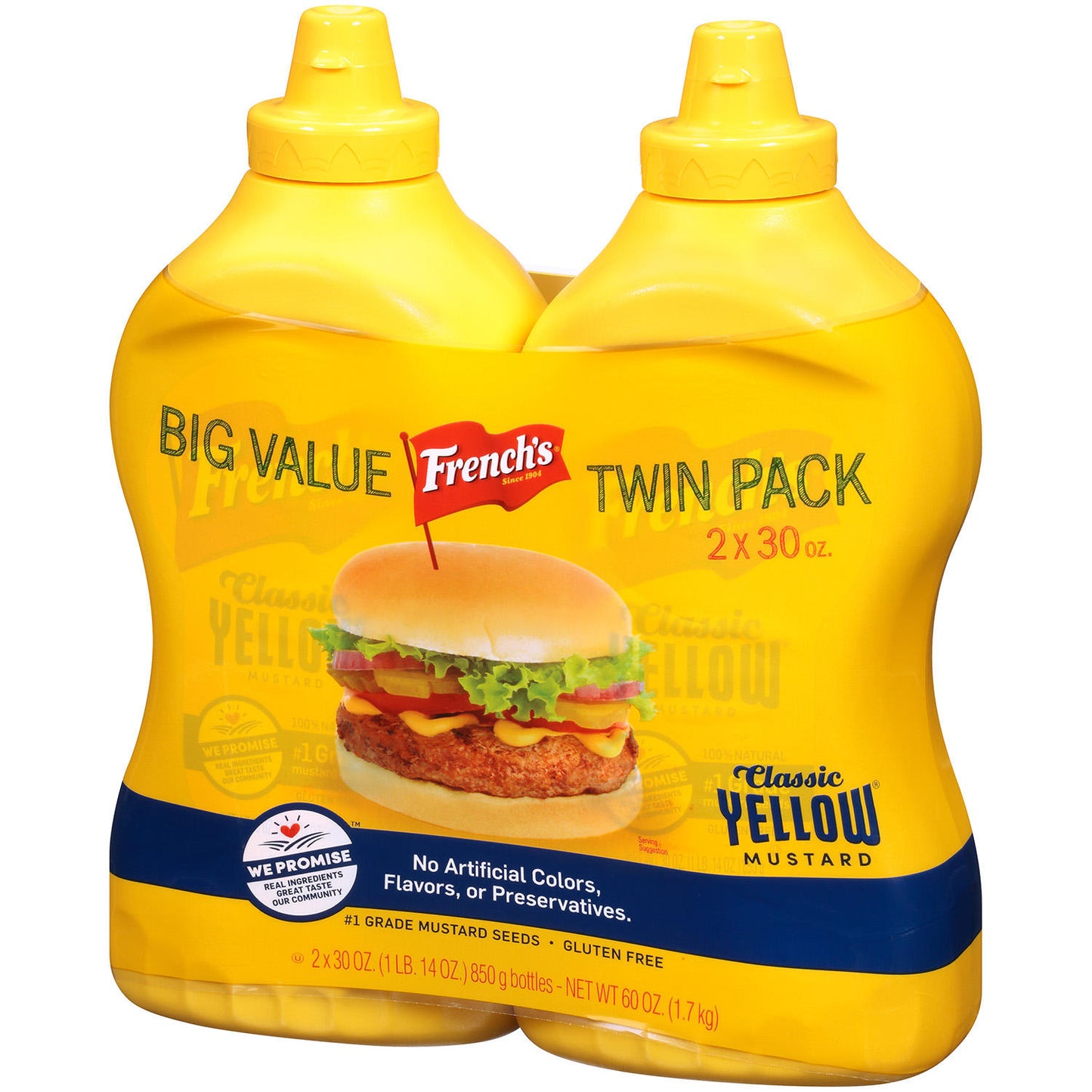 French's 100% Natural Classic Yellow Mustard (30 oz., 2 pk.)